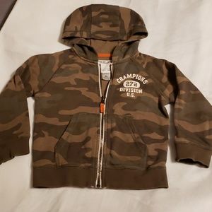 Toddlers Carters Army pattern hoodie Size 4T